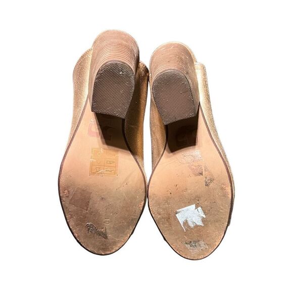 Joe's Chunky Heel Rose Gold Slip On Peep Toe Vegan Leather Mule Size 7 - Picture 5 of 5